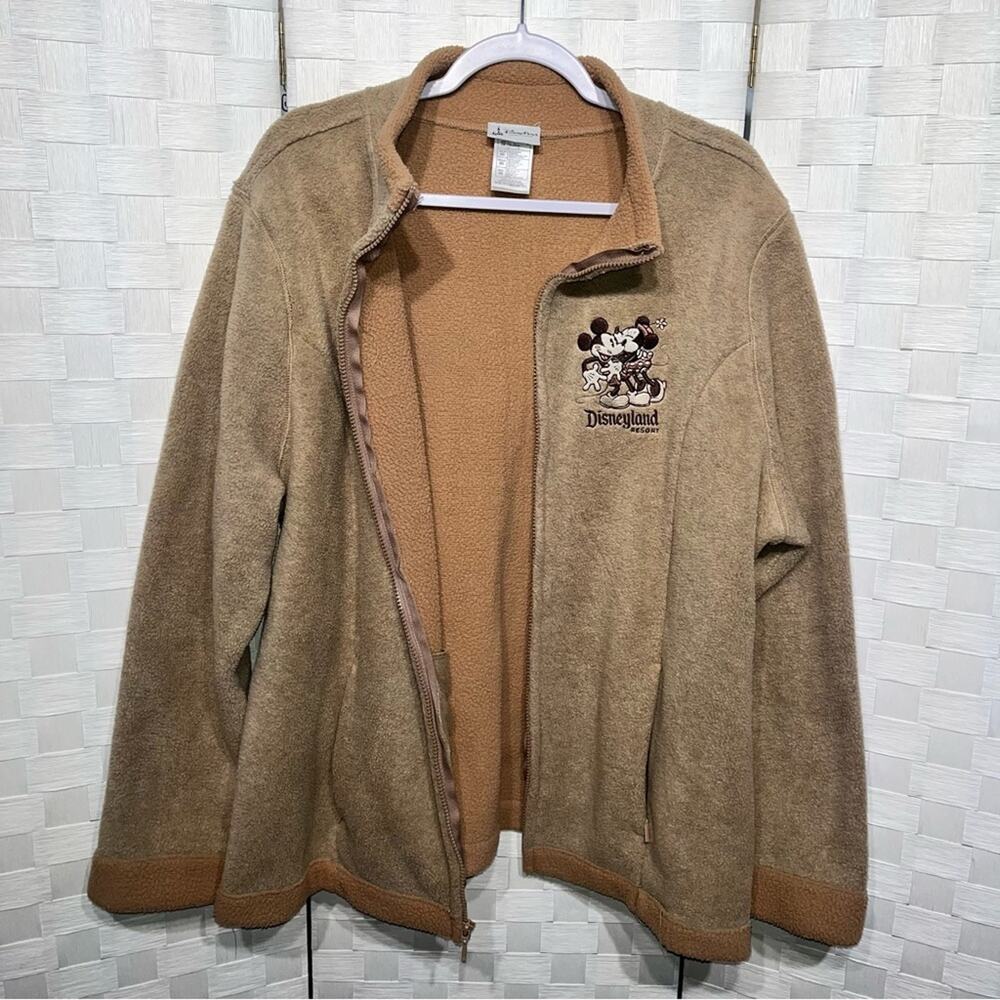 Disney Parks Disneyland Resort Women’s Fleece Beige Full Zip Sweatshirt Size 2X - Picture 3 of 13